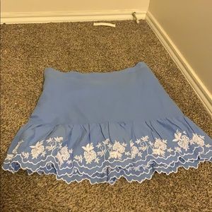 ✨Embroidered cotton linen mini skirt✨